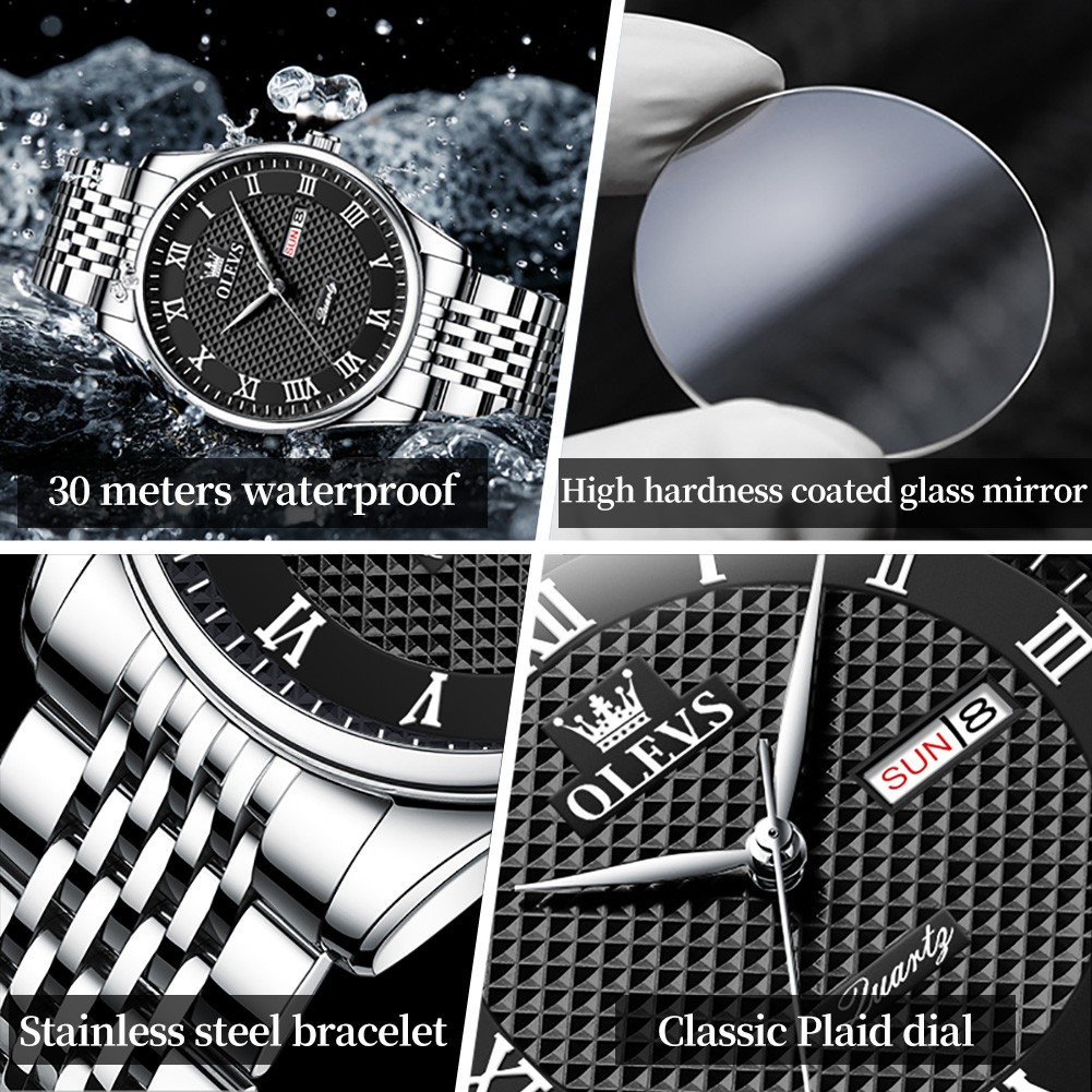 OLEVS Luxury Brand Watch Men Waterproof Stainless Steel Date Clock Sport Fashion Quartz Wrist Watches Relogio Masculino