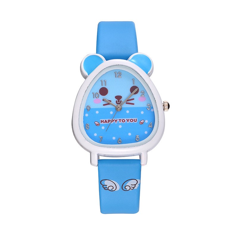 New leisure fashion cartoon dial children's watch different color strap girls beautiful quartz watch