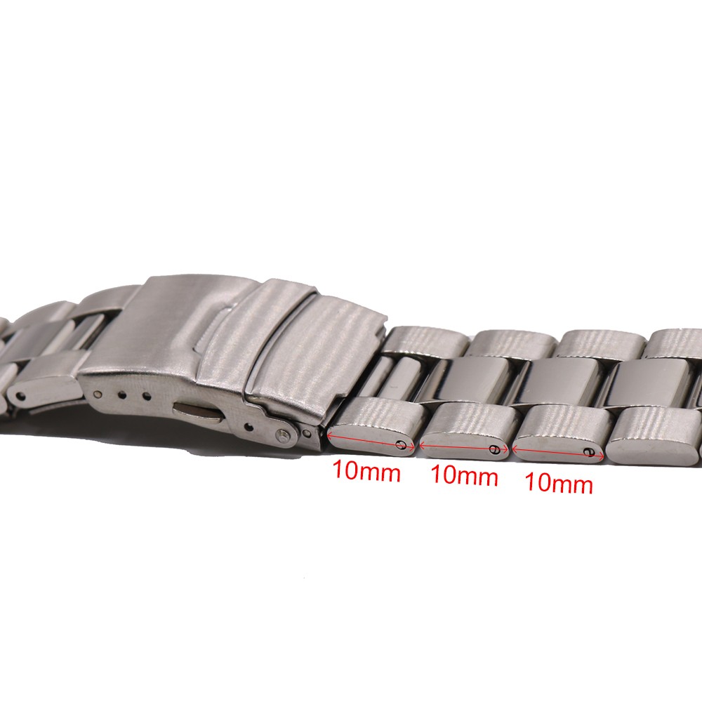 Rolamy 22mm Top Luxury 316L Steel Solid Curved End Solid Links Replacement Watch Band Strap Bracelet Double Push Clasp For Seiko