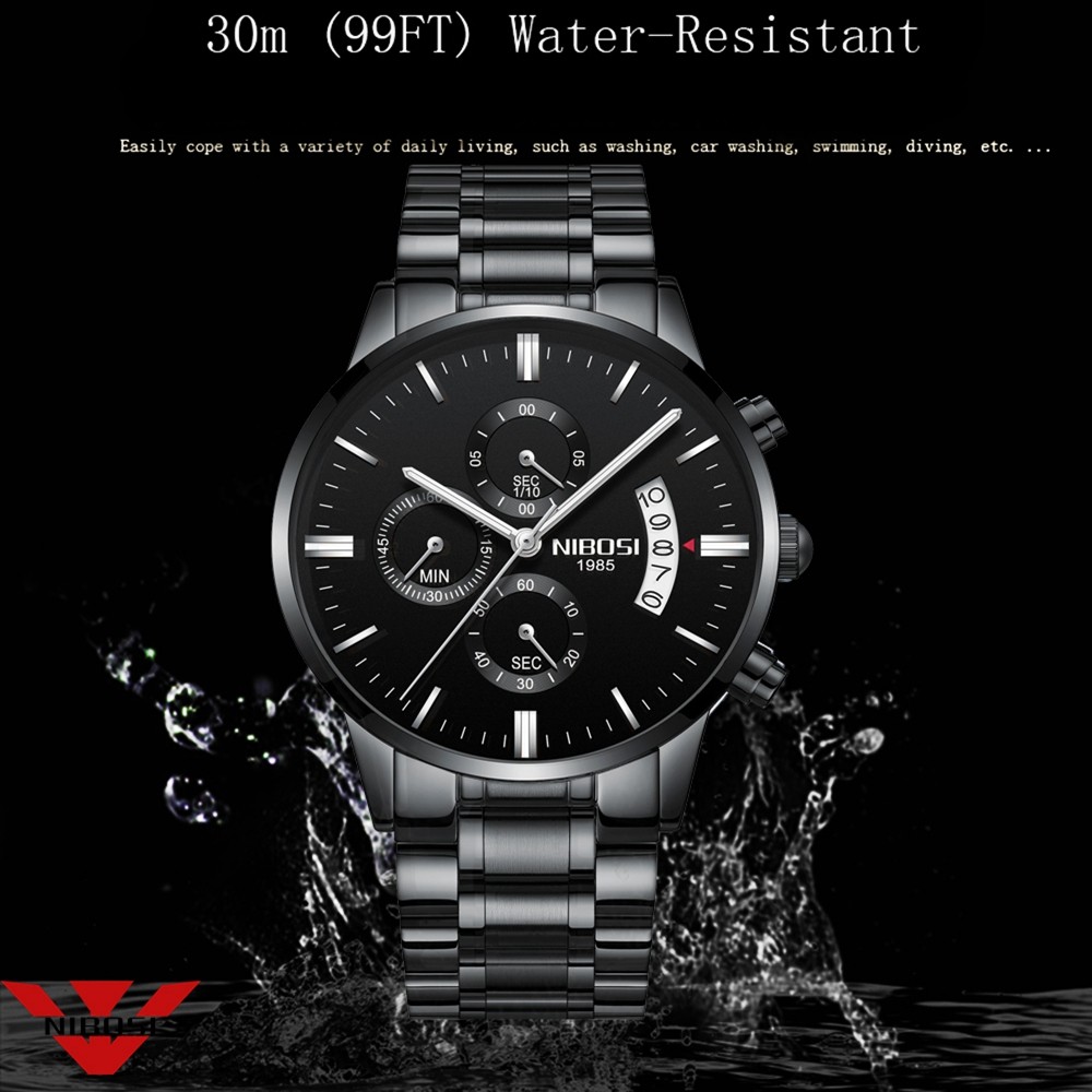 NIBOSI Men's Watch Waterproof Casual Luxury Brand Quartz Military Sports Watch Men Business Wristwatch Relogio Masculino