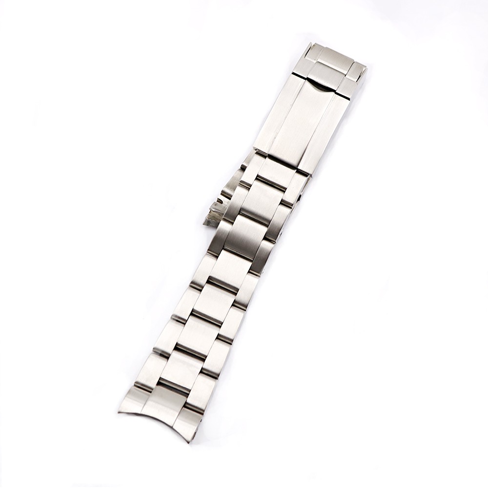 Rolamy 20 21mm Watch Band Silver All Brushed 316L Solid Stainless Steel Watchband Strap Strap Bracelets for Rolex Submariners