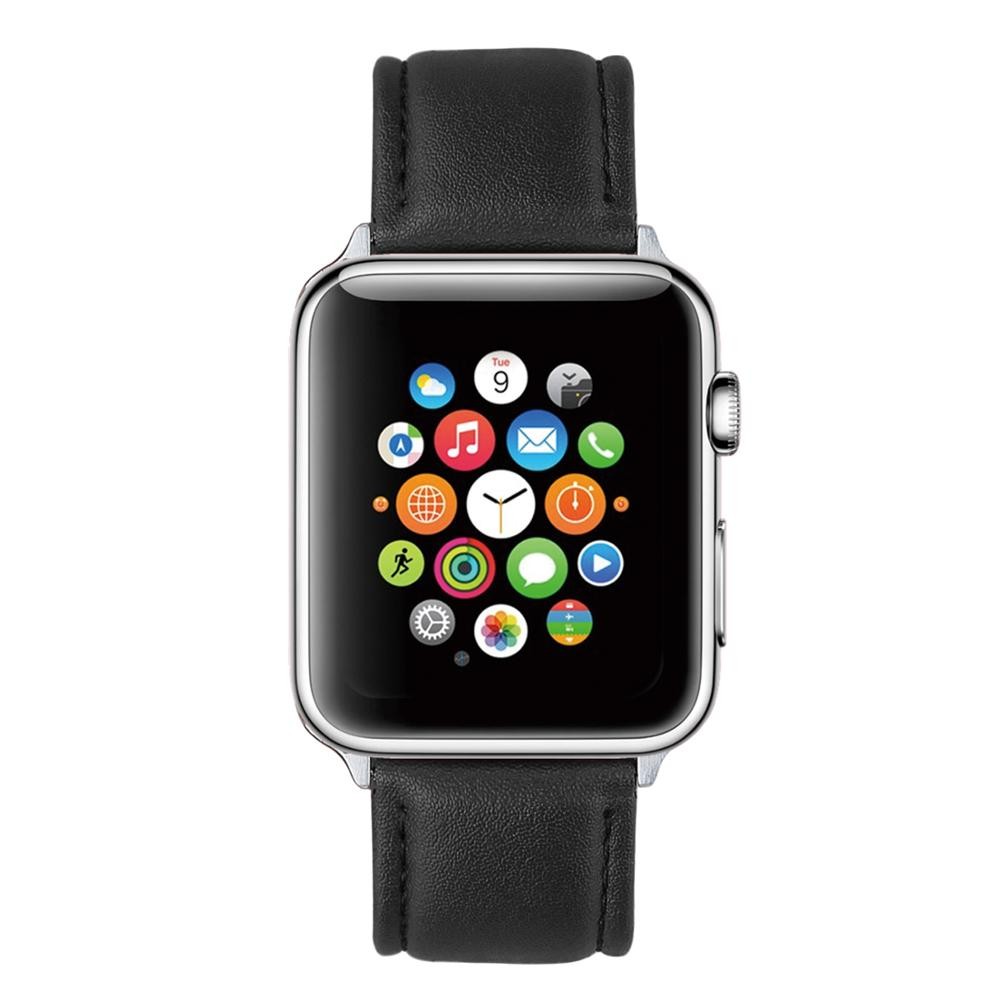 أحزمة جلدية فاخرة لساعة apple watch series 6 5 4 3 2 SE ، إكسسوارات iwatch 38 4042 44 مللي متر