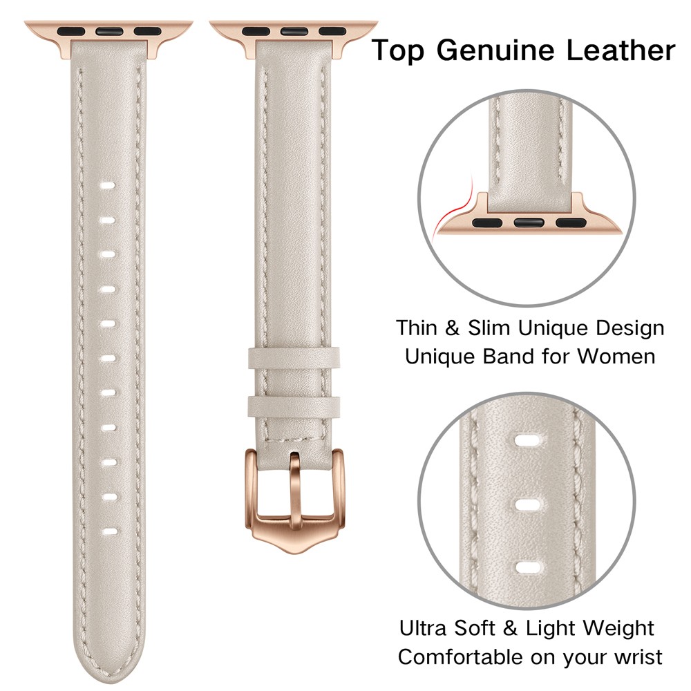 Genuine Leather Wrist Strap for Apple Watch Band 7 6 SE 5 4 3 Bracelet for iWatch Series 41mm 45mm 38mm 40/42mm 44mm Wristbands