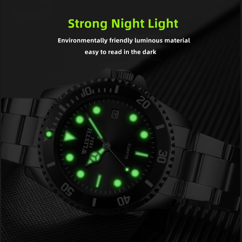 2022 WLISTH Design New 40mm Men Luxury Quartz Movement Wrist Watch Men Stainless Steel Waterproof Watch Relogio Masculino