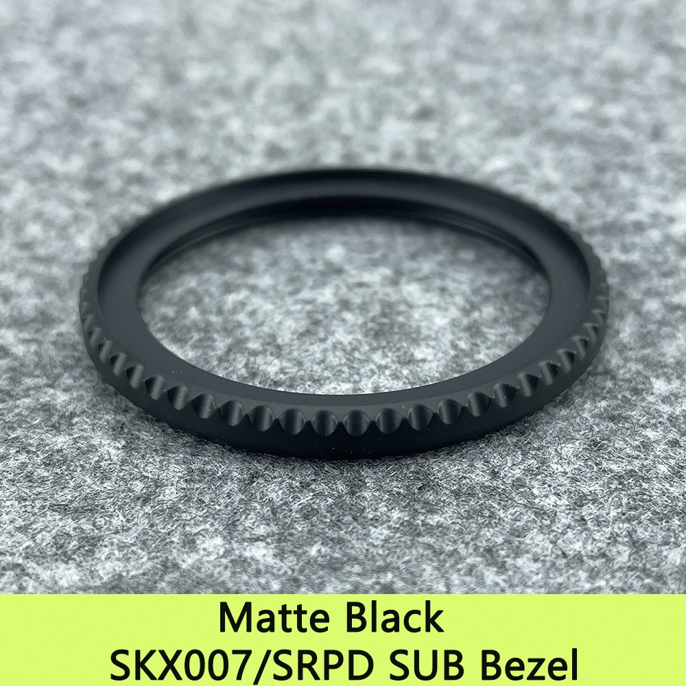 High quality polished sub-pattern bezel, 316L, stainless steel, matte black, compatible with SKX007/SKX171/SRPD