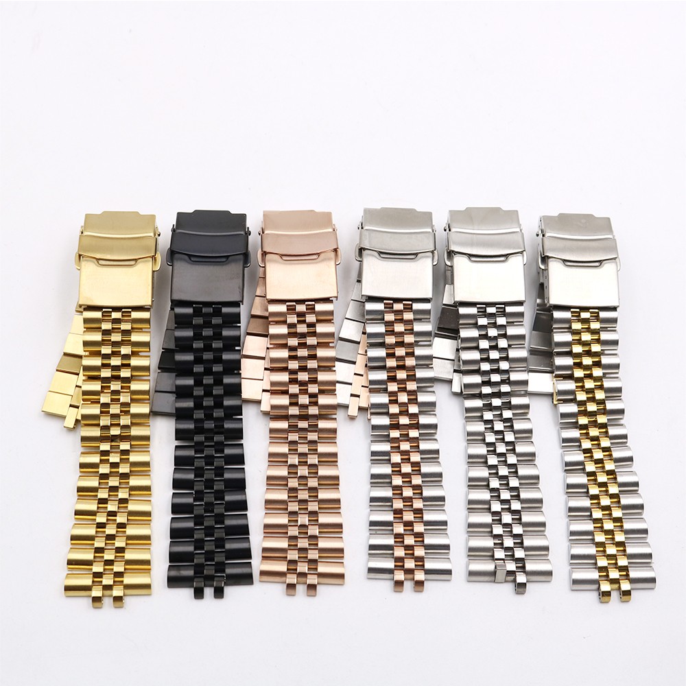 CARLYWET Wholesale 19 20 22mm Hollow Curved End Solid Screw Links Replacement Jubilee Bracelet Watch Band Strap for Dayjust