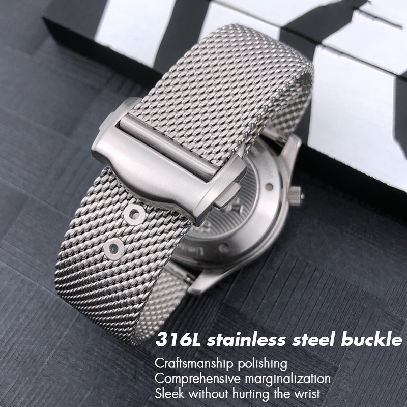 High Quality 316L Stainless Steel 19mm 20mm Watchband For Omega 007 James Bond Seamaster 300 Watch Strap Woven Metal Bracelets