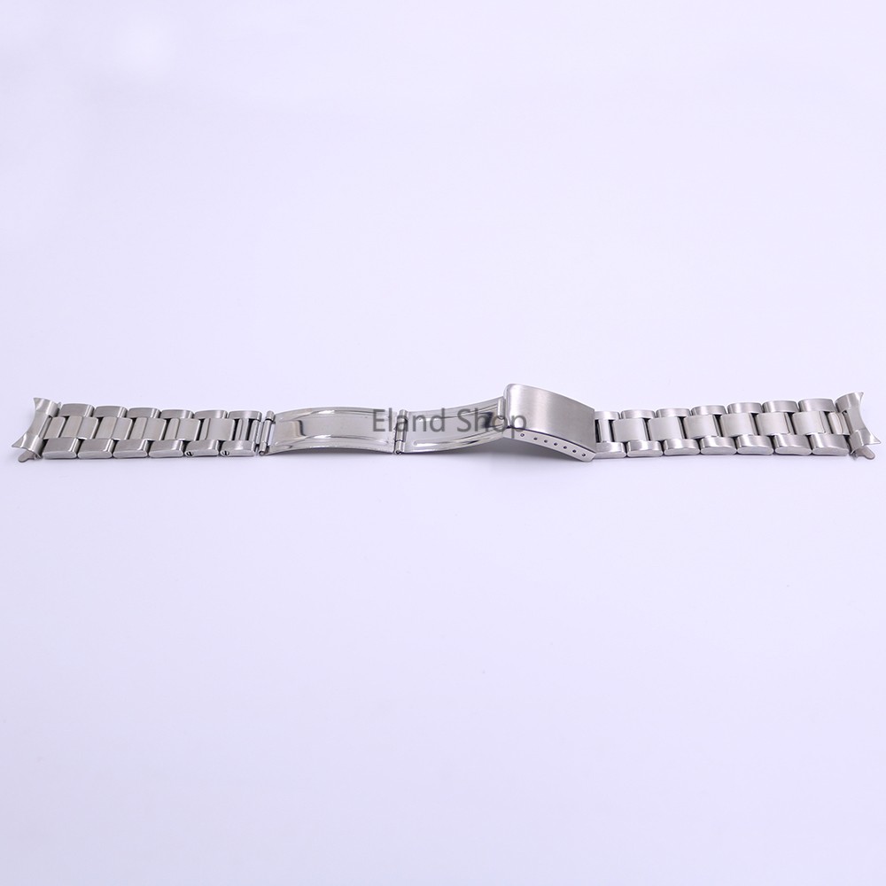 CARLYWET 19 20mm Stainless Steel Silver Middle Polish Hollow Curved End Solid Screw Quick Strap for Vintage