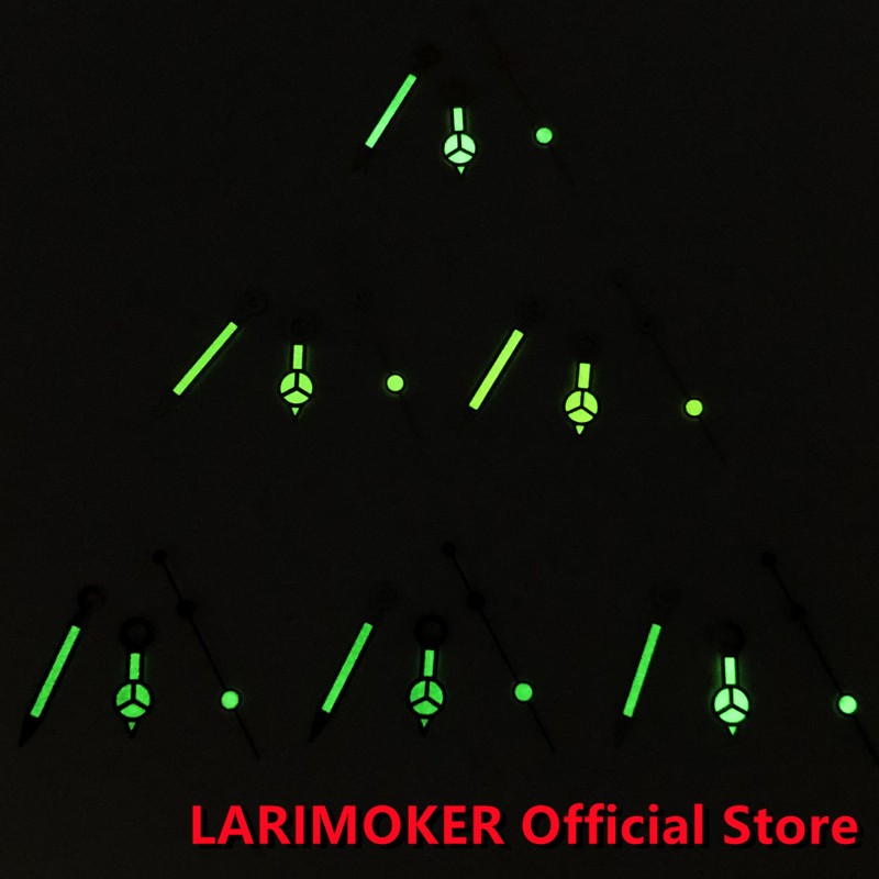 LARIMOKER ووتش Gands الأخضر مضيئة الأيدي صالح NH35 NH36 NH38 ايتا 2836 2824 ميوتا 8205 8215 821A Mingzhu DG 2813 3804 حركة