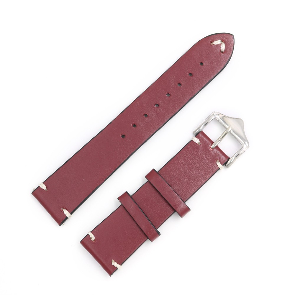 CARLYWET - Cowhide watch strap, antique, smooth, 20, 22, 24mm, wholesale, new style, black, brown, blue, red, polishing buckle