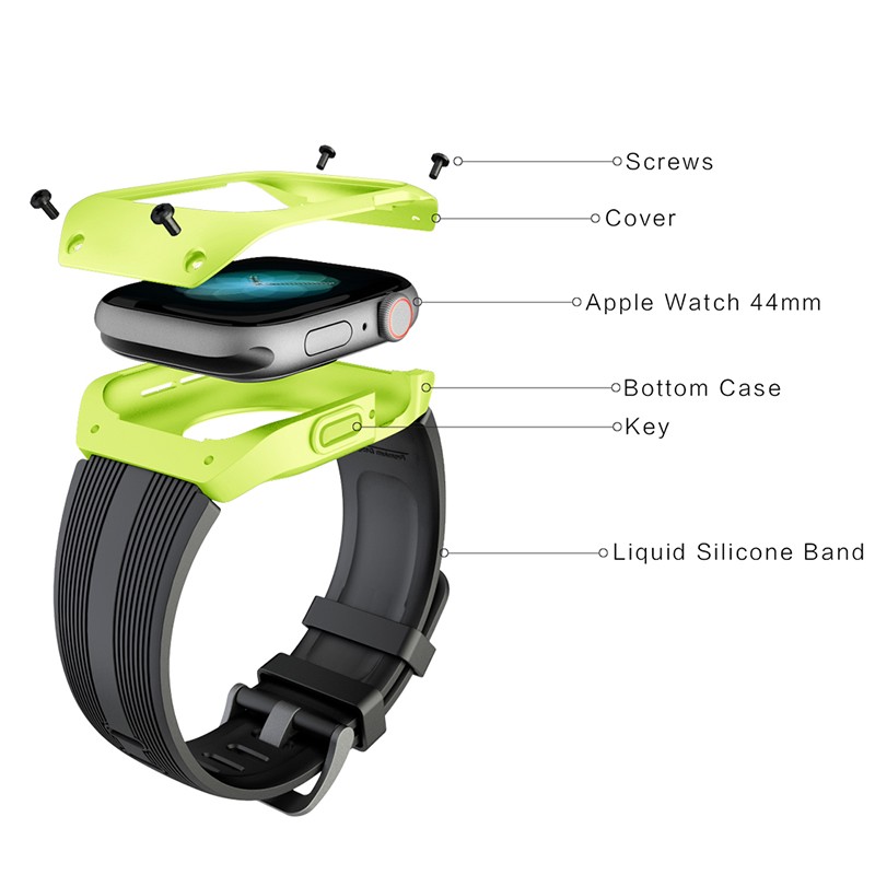 Band For Apple Watch 38 42 40mm 44mm Sport Strap Bracelet For iWatch Series 6543 Full Protective Silicone Rubber Wristband Cover