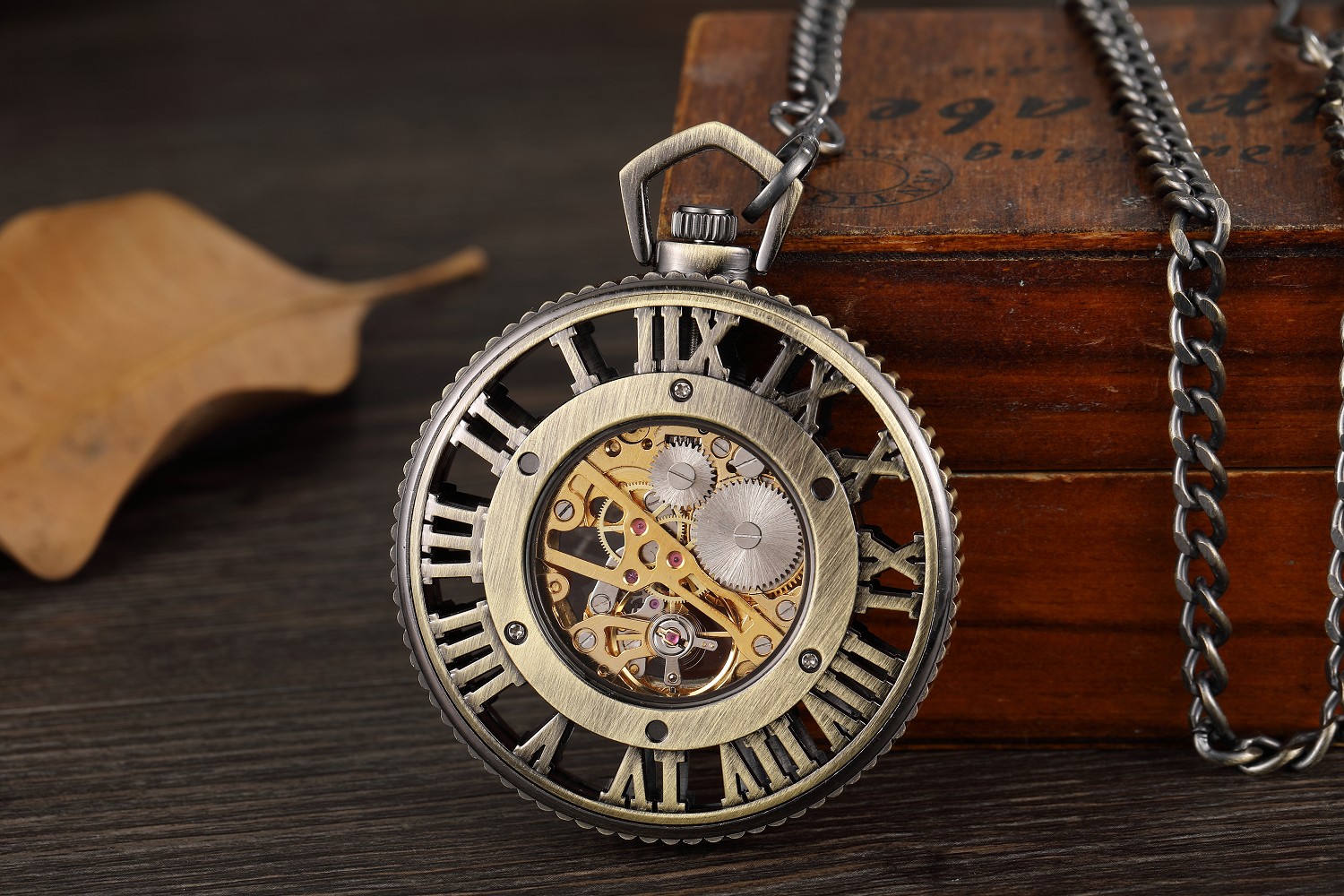 Retro Hand Wind Mechanical Luxury Steampunk Pocket Watch Hollow Silver Watches Roman Numerals Clock With Fob Chain Reloj Hombre