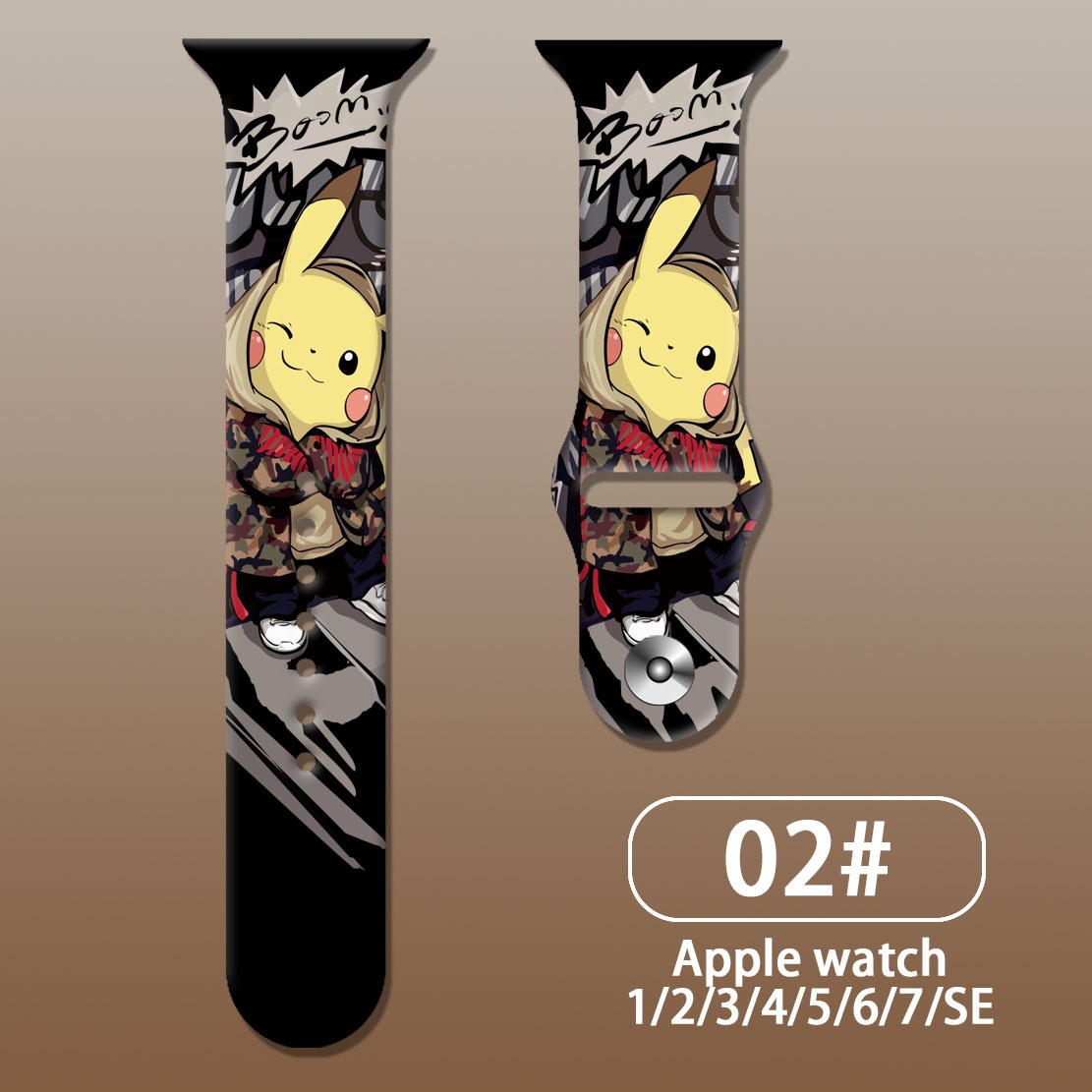 Anime Pokemon Strap for Apple Watch Band 44 40 41 38 42 44 45mm Pikachu Silicone Smart Watch Bracelet iWatch Serie 7 3 4 5 6 SE