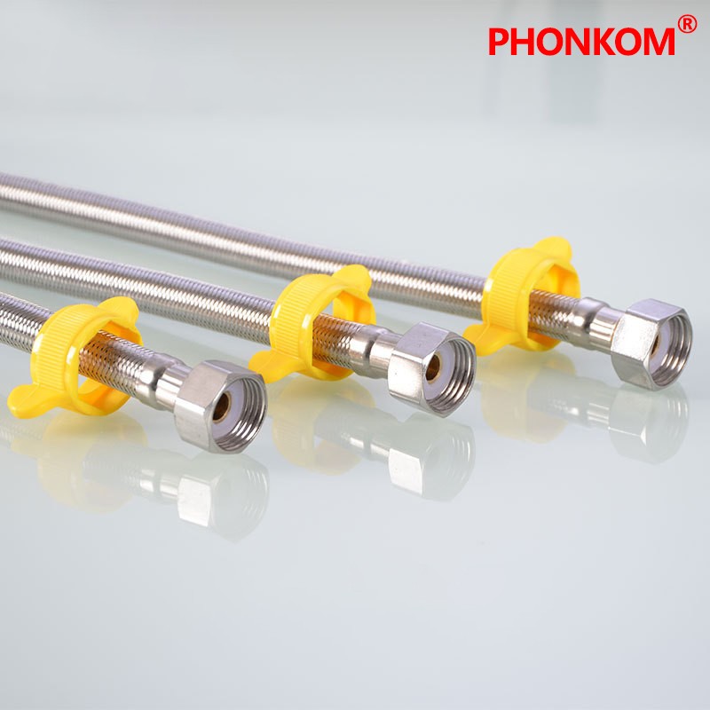 PHONKOM Stainless Steel Braided Hose Inlet Tube DN15 G1/2" Multi Burst Connector Metal Flexible Pipe Bathroom Heater