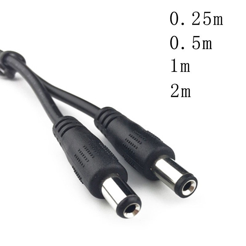 DC Power Cable Adapter Connector, 5.5 x 2.1mm Male to 5.5 x 2.1mm, Male