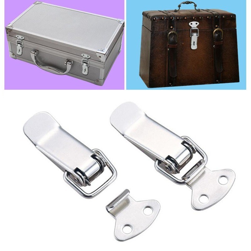 J107 Cabinet Boxes Hardware Spring Loaded Latch Catch Toggle Hasp 46*21 Mild Steel Hasp for Sliding Door Window Simple