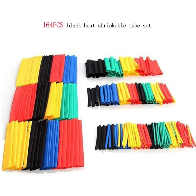 168pcs/pack Thermoresistant Tube Heat Shrink Wrap Kit Shrin Tubing Assorted Size Wire Cable Insulation Sleeving Sleeve