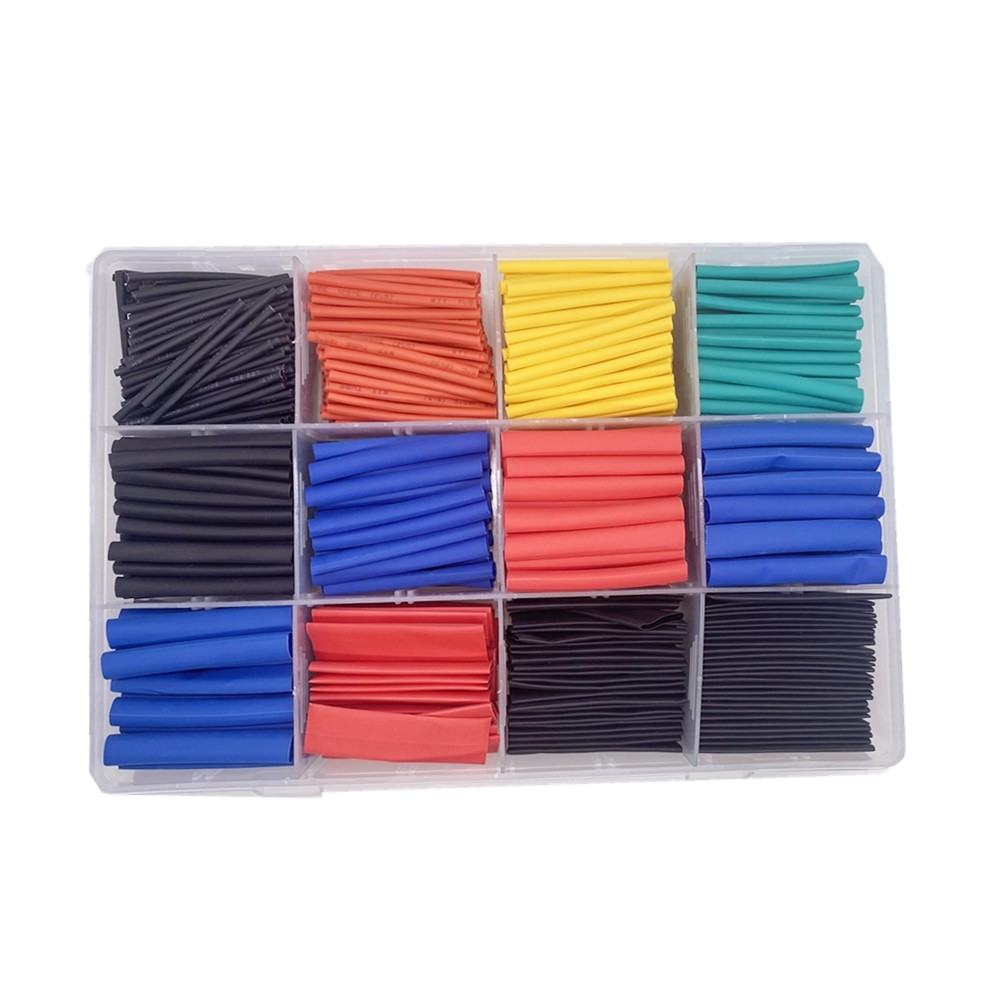 750pcs Heat Shrink Tubing Insulation Shrinkable Tubes Assortment Electronic Polyolefin Wire Cable Sleeve Kit Heat Shrink Tubes