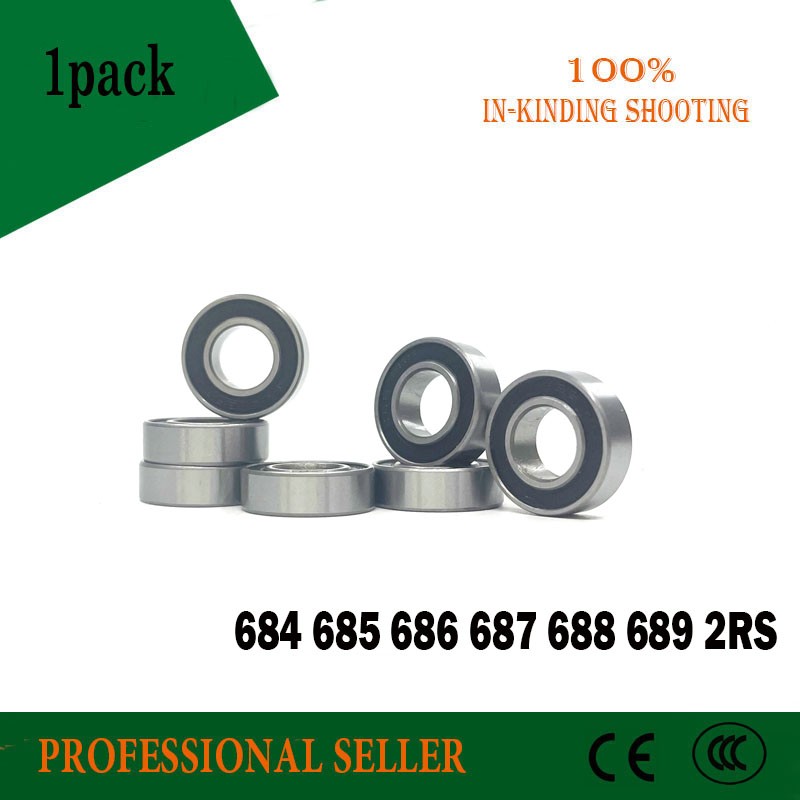 10pcs 684 685 686 687 688 689 2RS ABEC-1 688 rs 688rs Rubber Seal Cove Thin Wall Deep Groove Bearing Balls 688RS