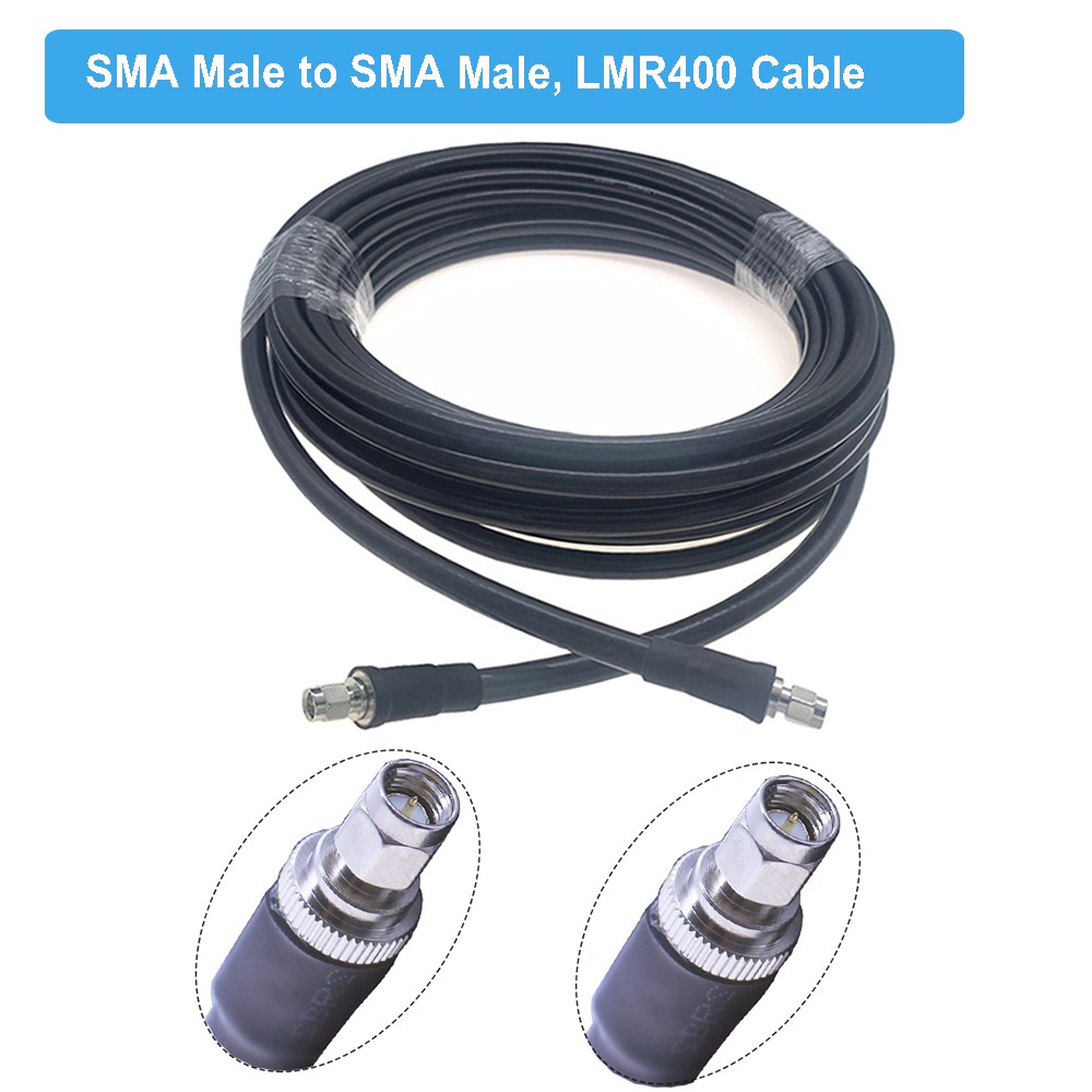 Cable LMR 400 SMA to SMA Male/RP SMA Male Connector Low Loss 50 Ohm 50-7 Cord WiFi Antenna Extension Jumper RF Coaxial Adapter