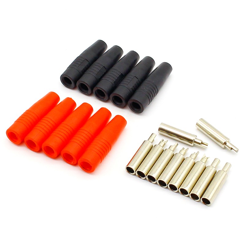 10pcs Copper 4mm Banana Female Insulated Jack Plug Wire Connector Solder