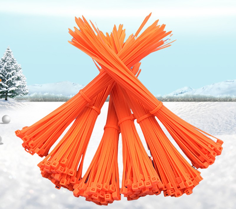 Self-Locking Plastic Nylon Wire Cable Zip Ties 100pcs Orange Cable Ties Connecting Ring Cable Various Specifications