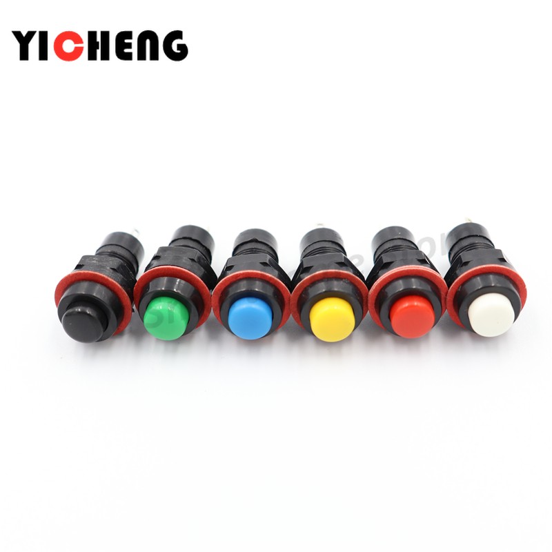 6pcs DS-211 DS-213 Push Button Switch 10mm Momentary/Self-Lock Round Button Switch DS211 DS213 Miniature