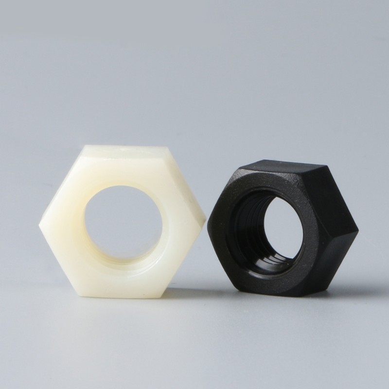 Black White Nylon Hex Metric Nut Plastic Threaded Hex Nuts M2 M2.5 M3 M4 M5 M6 M8 M10 M12 M14 M16 M18 M20