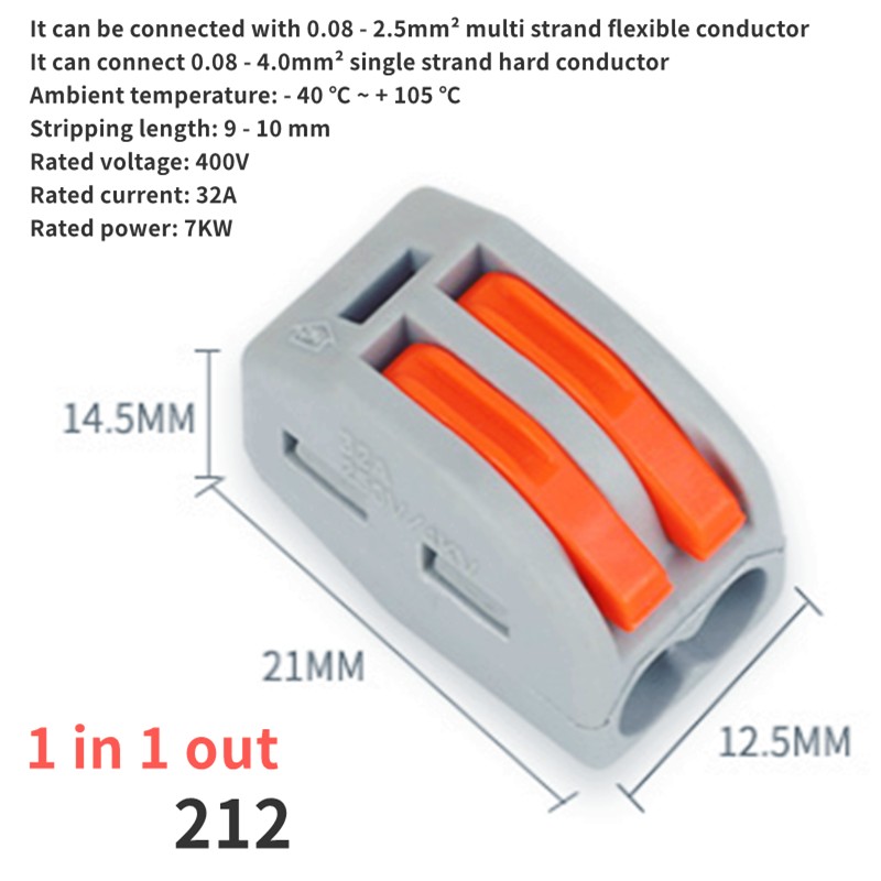 60 PCS Boxed,Mini Compact Wire Splicing Terminal Blocks,Plug-in Connection Terminal Block,Universal Quick Cable Connector