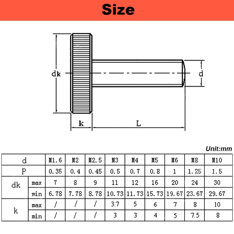 304 stainless steel flat head knob thumb screw GB835 knurled large head round adjust bolt advertising screw M3 M4 M5 M6