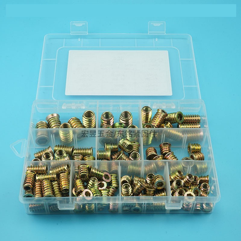 Threaded Insert Nuts Zinc Alloy Thread for Wood Insert Nut Flange Hex Drive Head Furniture Nuts Wood Insert Tool Kit