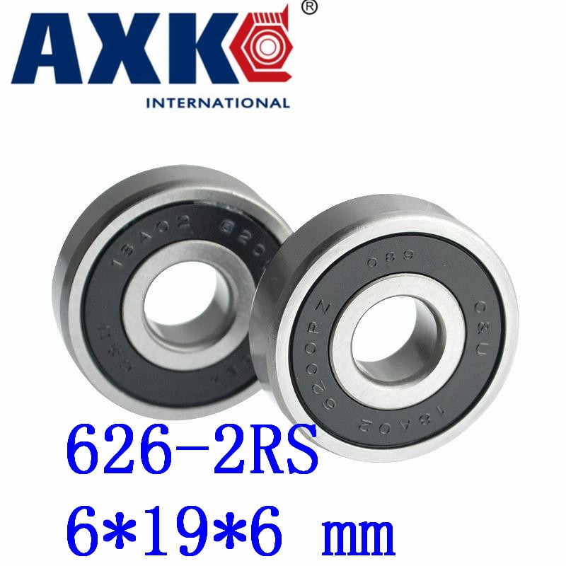 Axk 50 قطعة شحن مجاني مزدوجة المطاط ختم غطاء الكرة أخدود عميق تحمل 626-2rs 6*19*6 Mm