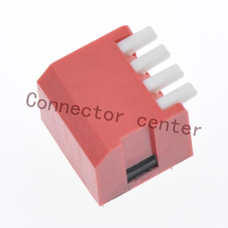 High Quality DIP Switch Piano Type Side Actuation 2.54mm Pitch Gold Plated 4 Position 8Pin Red DHL-04