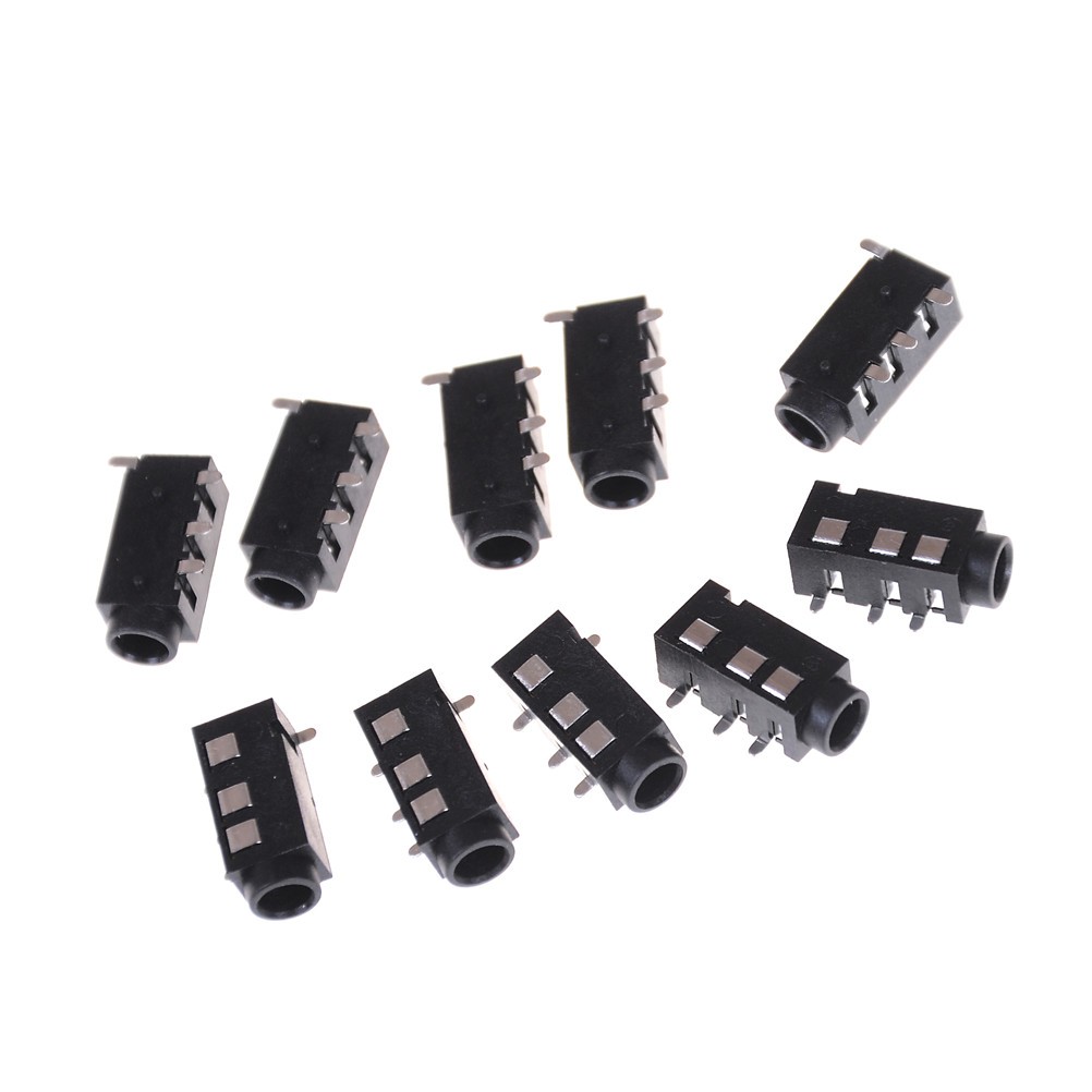 10pcs/lot PJ-320D 4 Pins SMD 3.5mm Female Headphone Jack Connector PCB Mount Wholesale