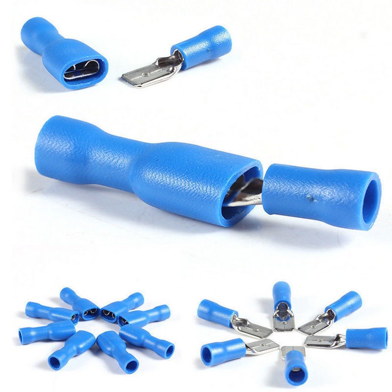 140PCS Assorted Spade Terminals Insulated Cable Connector Electrical Wire Assorted Crimp Butt Ring Fork Set Ring Lugs + Plier