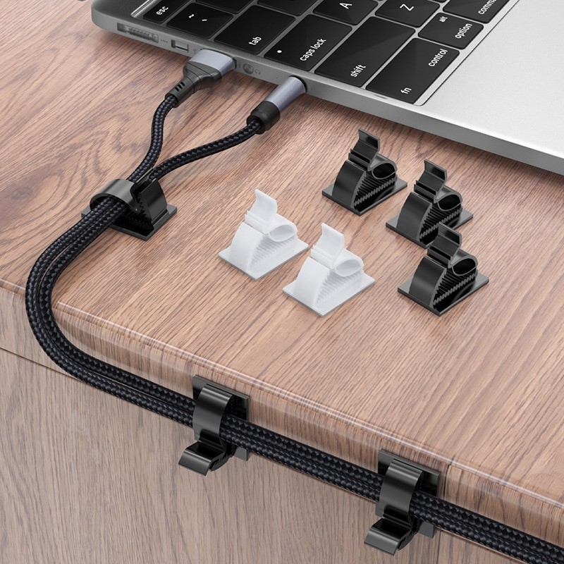 20pcs Self Adhesive Cable Clips Cord Management Black Wire Holder Organizer Clamp Self Adhesive Car Wire Clip Accessories