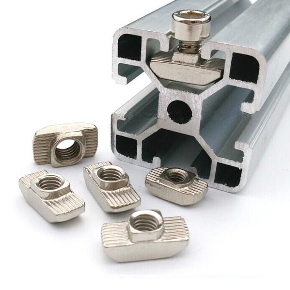 20pcs/set carbon steel aluminum profile connector T-nuts T-slot industrial sliding 20 chain link for 3D printer extrusion