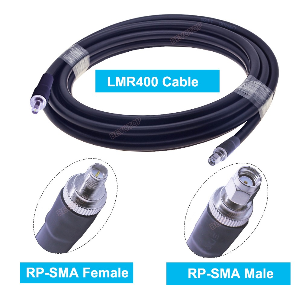 SMA Cable LMR400 SMA Female to RP SMA Male 50 Ohm Low Loss RF Pigtail Adapter WiFi Antenna Extension Cable Signal Booster Jumper