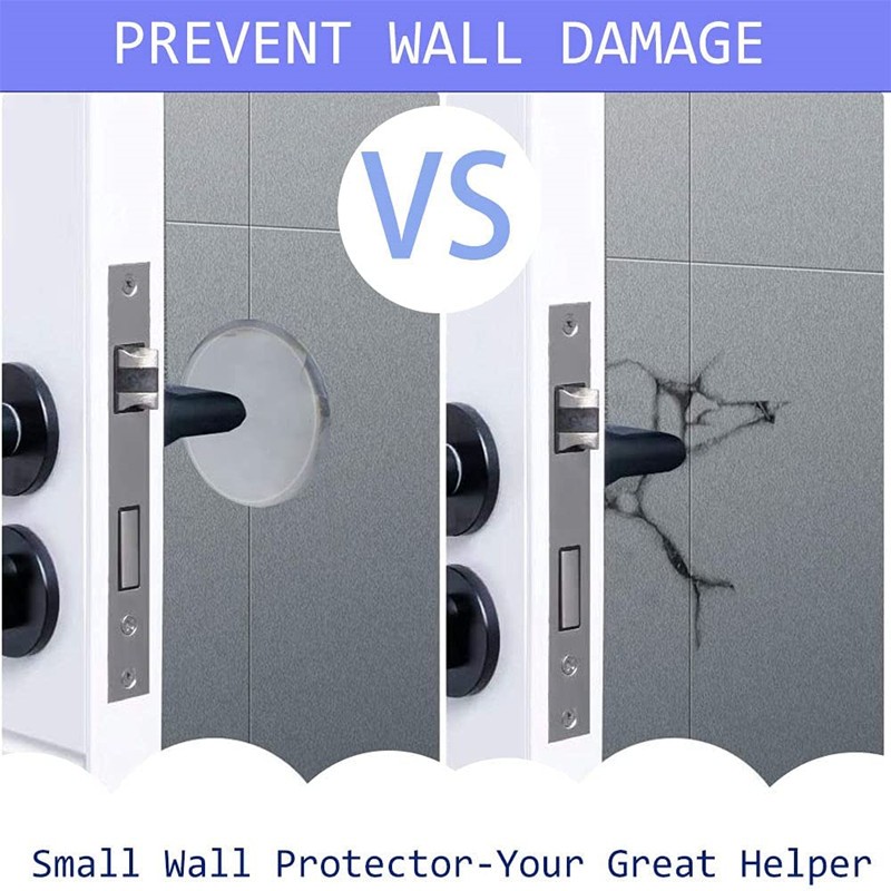 6pcs Door Stopper Wall Protector Self-adhesive Quiet Reusable Shock Absorbent Gel Door Handle Silencer Wall Protection