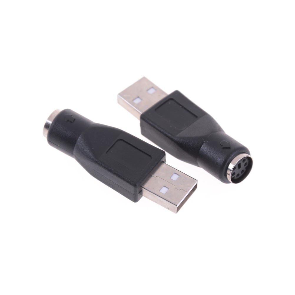 2pcs/lot Black USB Male for PS2 Female Adapter Cable Converter for Laptop Portable Keyboard Mouse