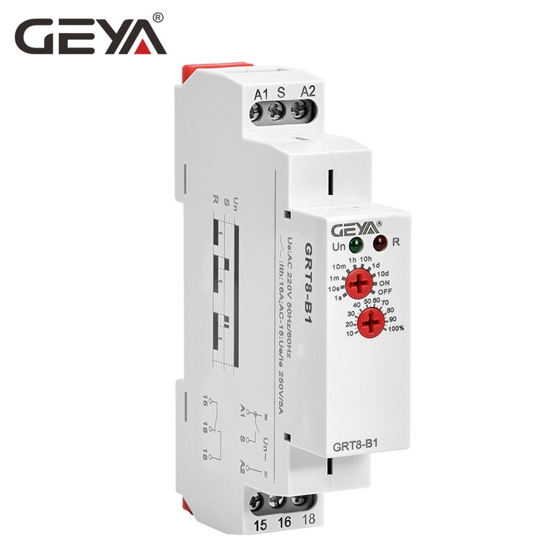 Free Shipping GEYA GRT8-B Off Time Delay Electronic Relay 16A AC230V or AC/DC12-240V with CE CB Certification