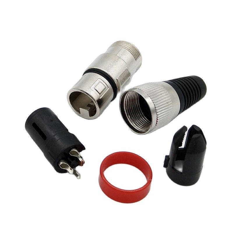 XLR Connector 3Pin Microphone MIC XLR Male Plug XLR Female Jack Adapter For 6.5mm Cable 10pcs/lot