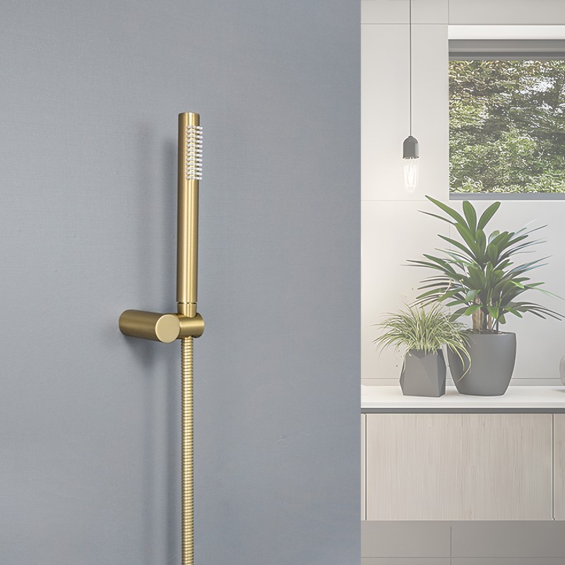 Brushed Gold Handheld Shower Head Bathroom Gold Finish Brass Or Stainless Steel Shower Bath Spray Handheld Shower Heads