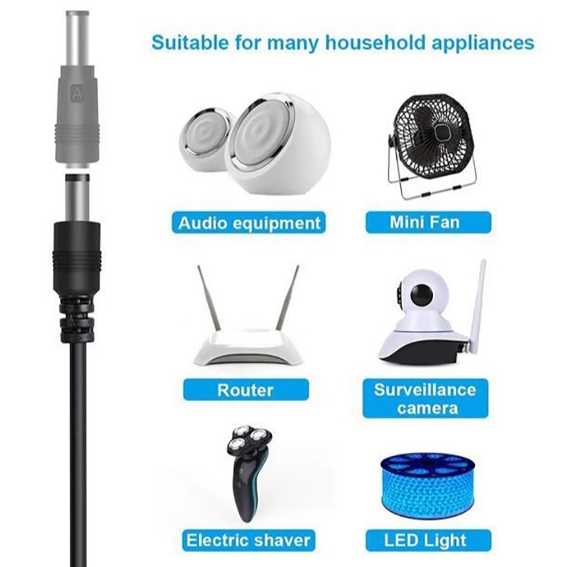 Power Cord Connector USB Port to 6.3*4.0mm 6.0*3.0mm 2.5*0.7mm 3.5*1.35mm 4.0*1.7mm 5.5*2.1mm DC Barrel Jack 5V 3.5mm