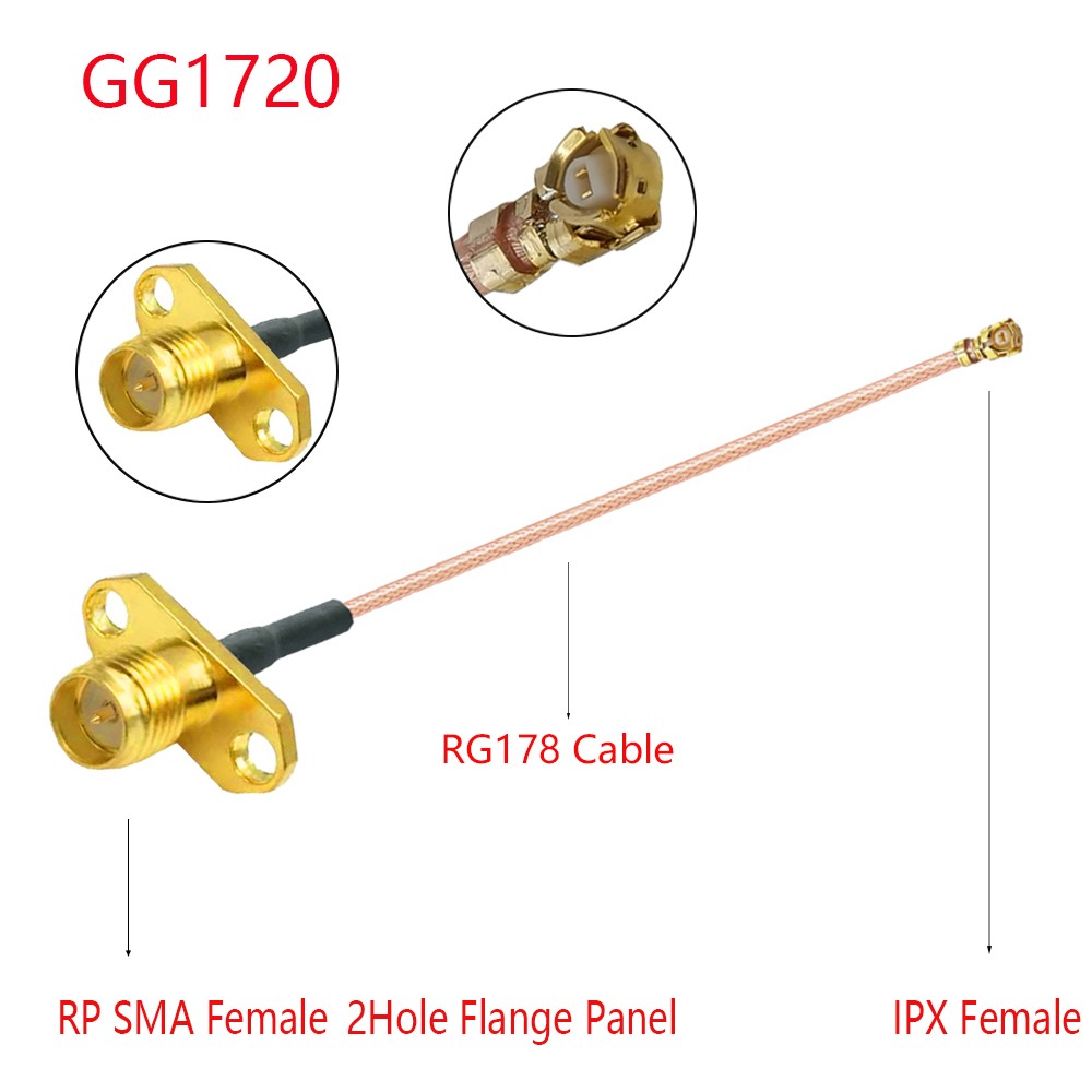 100pcs RG178/RF1.13mm Coaxial Cable SMA 2 Hole Female to u.FL/IPX/IPEX1/4 MHF4 Female Jack Pigtail 3G Antenna Extension Wire Cord