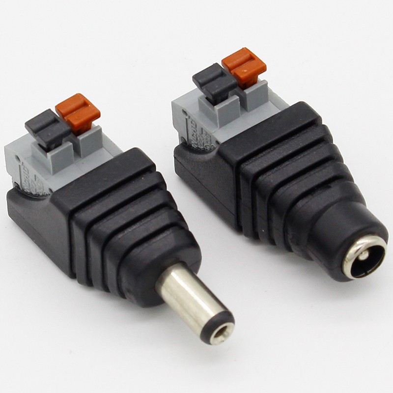 5pcs DC Male + 5pcs DC Female Connector 2.1*5.5mm DC Power Jack Adapter Plug Connector for 3528/5050/5730 Monochrome Light Strip