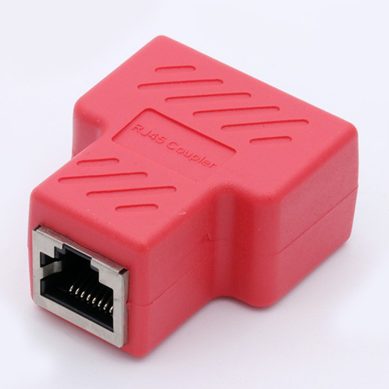 10pcs/lot RJ45 Network Cable 8P8C Splitter Coupler Connector Ethernet Extension Adapter 1xFemale to 2 Ways Adapter