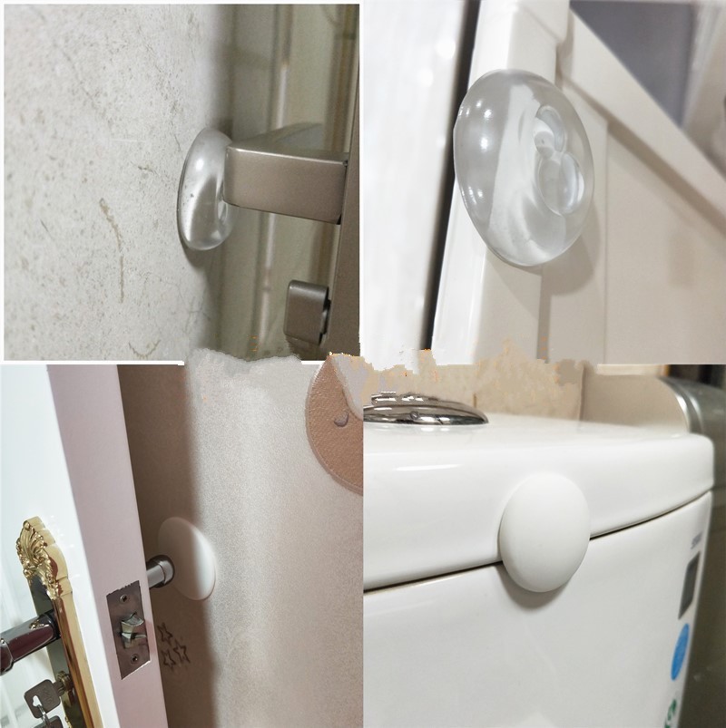 6pcs Transparent Wall Protector Door Handle Bumper Protective Plug Non-slip Sticker Self Adhesive Round Bumper Door Stop Muffler