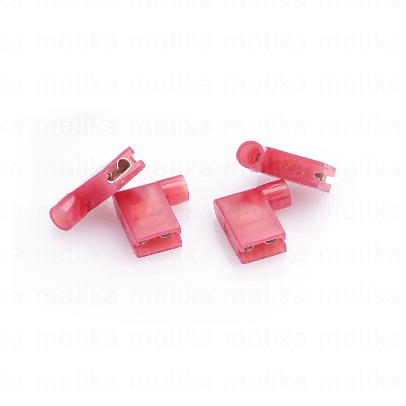 30/50/100PCS Nylon Flag Female Terminal Insulated 6.3mm Female Flag Spade Wire Connector Quick Crimp  Wire Connector Terminal