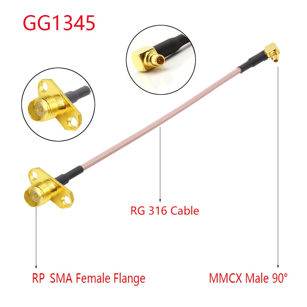 10 قطعة RG316 كابل محوري MMCX إلى SMA/RP-SMA أنثى شفة لوحة جبل FPV هوائي تمديد الحبل ل TBS توحيد باندارك VTX